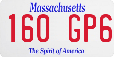 MA license plate 160GP6