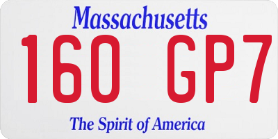 MA license plate 160GP7