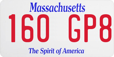 MA license plate 160GP8