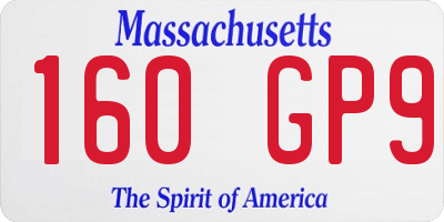 MA license plate 160GP9