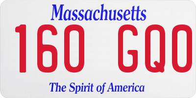 MA license plate 160GQ0