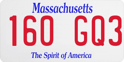 MA license plate 160GQ3