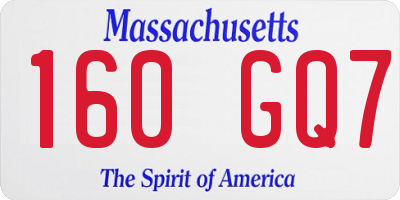 MA license plate 160GQ7