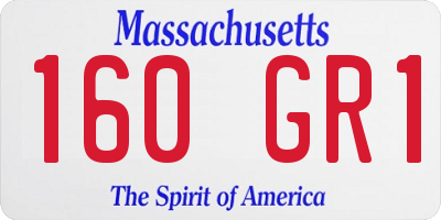 MA license plate 160GR1