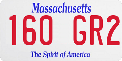 MA license plate 160GR2