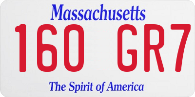 MA license plate 160GR7