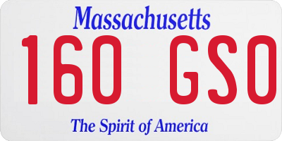 MA license plate 160GS0