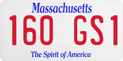 MA license plate 160GS1