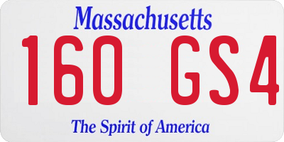 MA license plate 160GS4