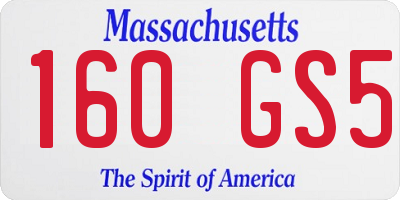 MA license plate 160GS5