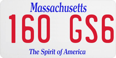 MA license plate 160GS6