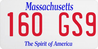 MA license plate 160GS9