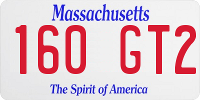 MA license plate 160GT2