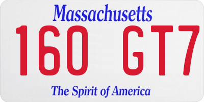 MA license plate 160GT7