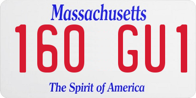 MA license plate 160GU1