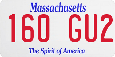 MA license plate 160GU2