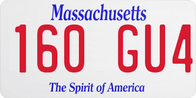 MA license plate 160GU4