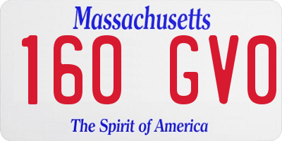 MA license plate 160GV0