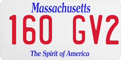 MA license plate 160GV2