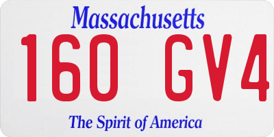 MA license plate 160GV4