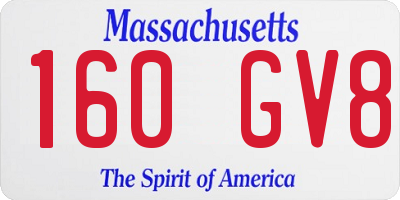 MA license plate 160GV8