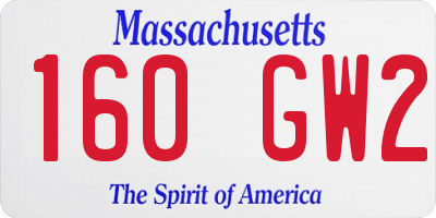 MA license plate 160GW2