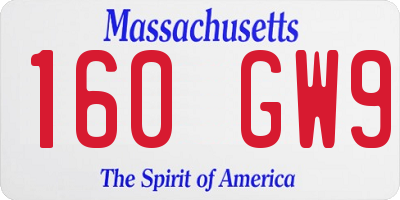 MA license plate 160GW9