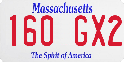 MA license plate 160GX2