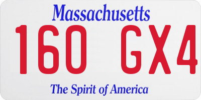 MA license plate 160GX4