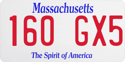 MA license plate 160GX5