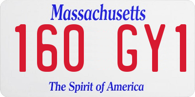 MA license plate 160GY1