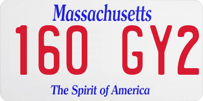 MA license plate 160GY2