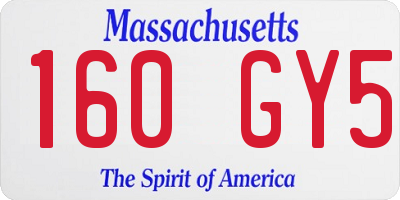 MA license plate 160GY5