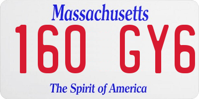 MA license plate 160GY6