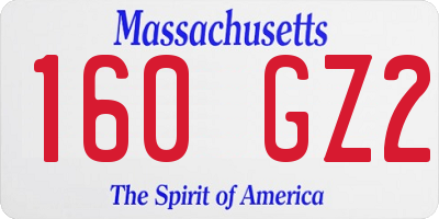 MA license plate 160GZ2