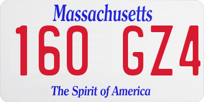 MA license plate 160GZ4