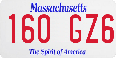 MA license plate 160GZ6