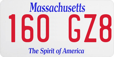 MA license plate 160GZ8