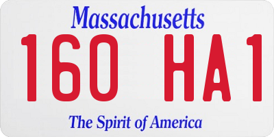 MA license plate 160HA1