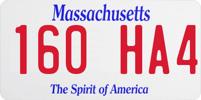 MA license plate 160HA4