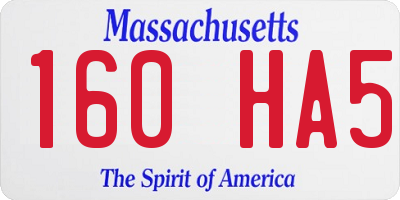 MA license plate 160HA5