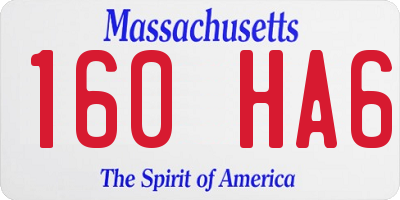 MA license plate 160HA6