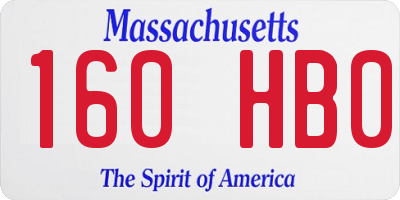 MA license plate 160HB0
