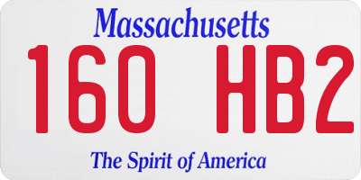 MA license plate 160HB2