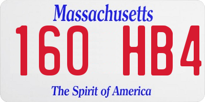 MA license plate 160HB4