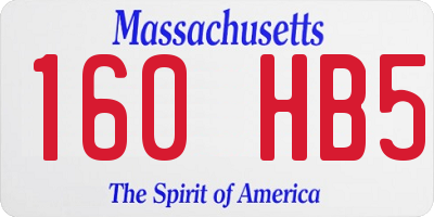 MA license plate 160HB5