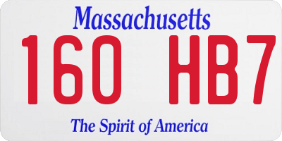 MA license plate 160HB7