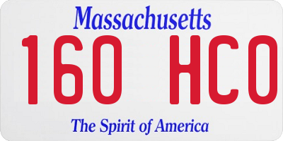 MA license plate 160HC0