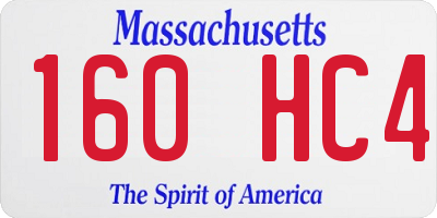 MA license plate 160HC4