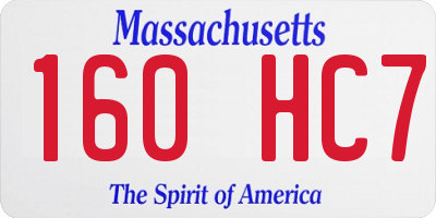MA license plate 160HC7
